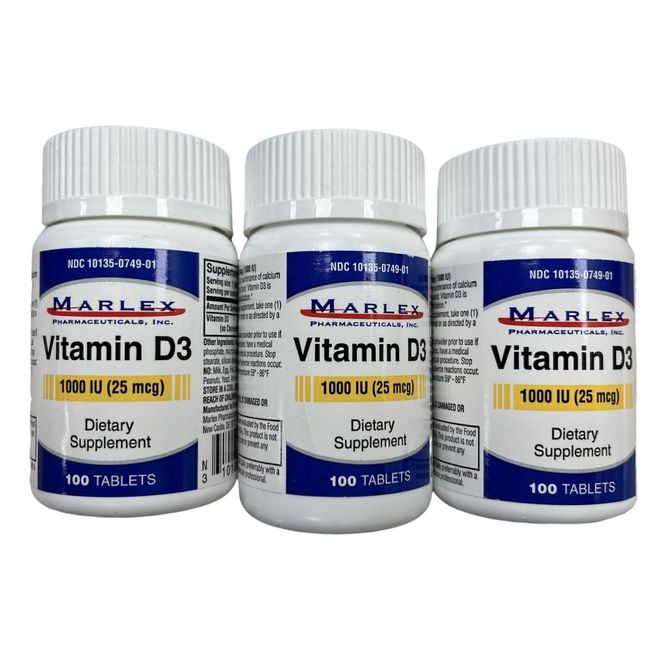 Marlex Vitamin D3 1000 IU (25mcg) 100 tablets ( 3 pack ) ^