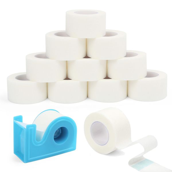 12 Rolls Micropore Paper Surgical Medical Tape 1" x 10 yds with Dispenser Tapes