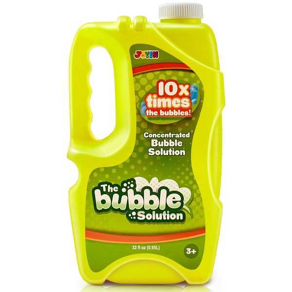 JOYIN 32 oz Bubble Solution Refills (up to 2.5 Gallon) Big Bubble Solution, Bubble Concentrated for Bubble Machine, Bubble Juice Refills (Yellow)