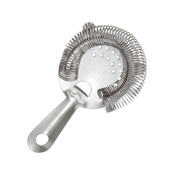 Hawthorne Cocktail Strainer by bar@drinkstuff | 4 Prong Cocktail Strainer | Hawthorne Strainer, Hawthorn Strainer | Stainless Steel Cocktail Strainer