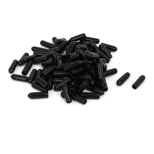 sourcingmap® 3.5mm Inner Dia Rubber Hose End Cap Screw Thread Protector Cover Black 100pcs