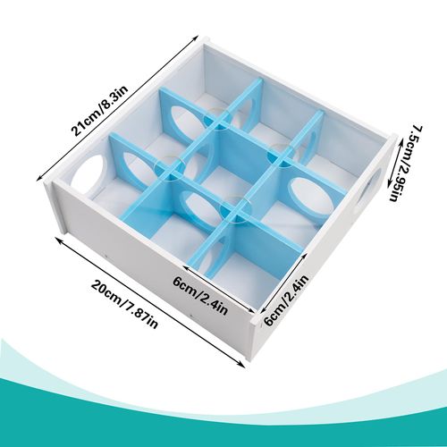 Multi-Chamber Hamster House Maze, Hamster Hideouts and Tunnel Exploring Toys with Transparent Acrylic Cover, Hide Toy for Hamster Gerbils Mice Lemmings (9-Room, 8.27 x 7.87 x 3 Inch)
