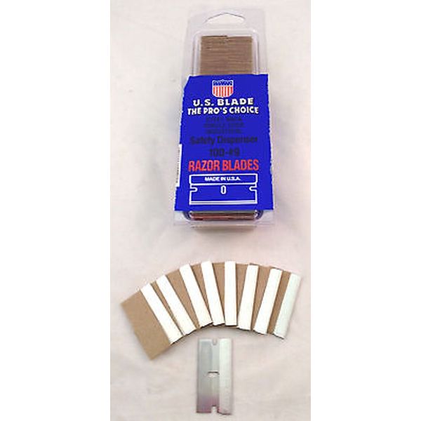 U.S. Blade Steel Back Single Edge Razor Blades .009 100/Pack