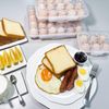 Egg Holder Storage, Egg Boxes, Portable Egg Tray with Lid, Stackable Egg Storage with Safety Buckle, 6 Grid Egg Container, Clear White
