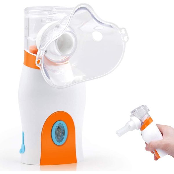 Portable Inhalators Steam Inhaler Machine Cool Mist Atomizer for Children and Adults Home & Travel Use Gifts Orange