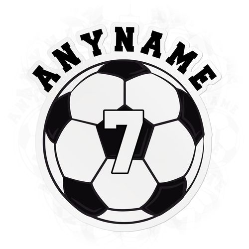 Custom Soccer Sticker Personalized Sports Font Style Custom Name Sticker Soccer Ball Waterproof Vinyl Sticker for Laptop Water Bottle Phone Case - Decor Decal Stuff Gift Idea for Her Him Adults Kid 1
