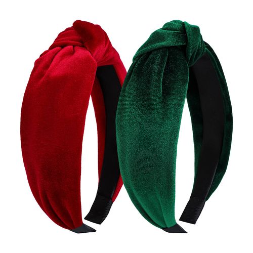 YanJie Valentines Headbands for Women Velvet Red Knotted Headband St. Patrick's Green Non Slip Wide hair band for Womens Girls Fashion Headbands Holiday Gift