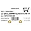 10-24 Hex Machine Screw Nuts Finished Hex Nuts (100 Pcs) Solid Brass
