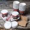 8oz Design Coffee Cups and White Flat Lids Hot Cold Drinks Disposable 50pcs