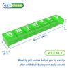 EZY DOSE Weekly (7-Day) Pill Case, Medicine Planner, Vitamin Organizer, 2X-Large Contoured Compartments for Easy Pill Removal, Color May Vary, BPA Free