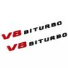 2PCS 2017+ V8 Biturbo Left & Right Side Decal Badge Sticker Emblem (Red Black)