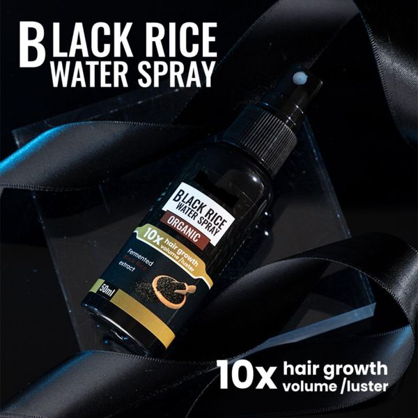 Rice Water Spray for Hair Growth, Repair Damaged Hair, Castor Oil and Ginger Root for Thicker, Black Rice Extract with Castor Oil, Ginger Root for Thicker, Longer, Fuller Hair - 1.69 oz (Pack of 1)