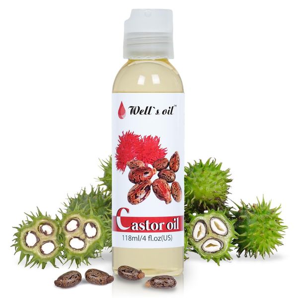 Well's Oil CASTOR OIL | 4oz(118ml) | All-Natural | For Hair + Skin + Nails | Eyelashes, Eyebrows | Health and Beauty for Millennium | Cold pressed, Vegan
