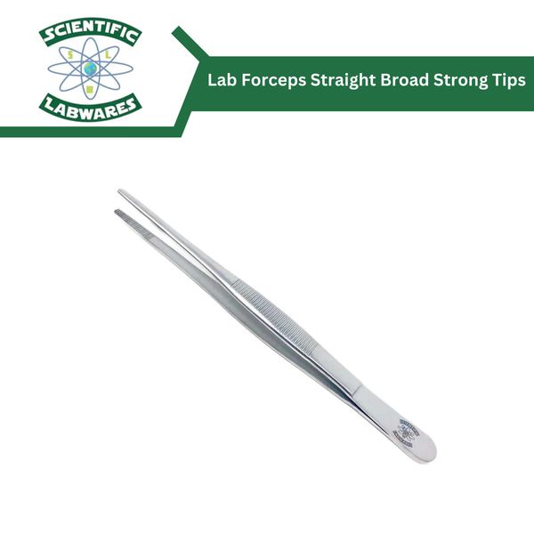 Scientific Labwares General Application Lab Forceps Straight Broad Strong Tips