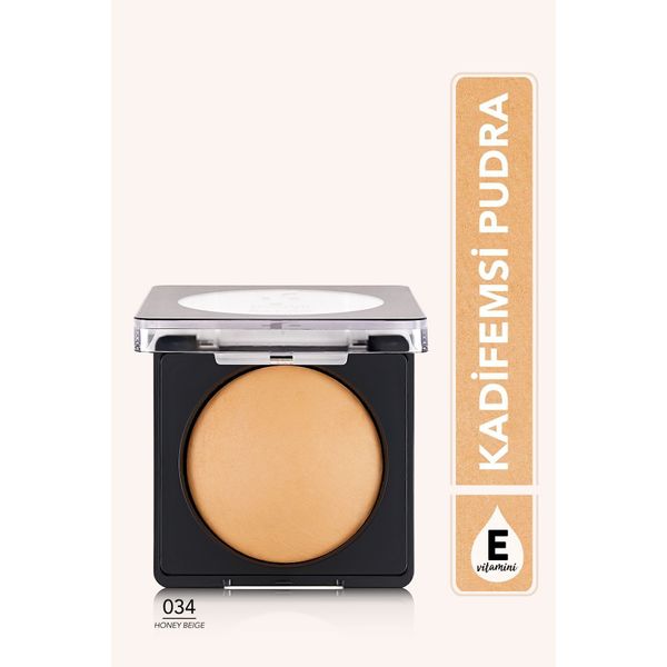 Yoğun Pigmentli Fırınlanmış Mat Pudra  - Baked Powder - 034 Honey Beige - 8682536053617