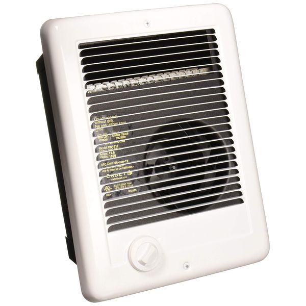 Cadet Com-Pak Electric Wall Heater Complete Unit with Thermostat (Model: CSC151TW, Part: 67509), 5120 BTU, 120 Volt, 1500 Watt, White