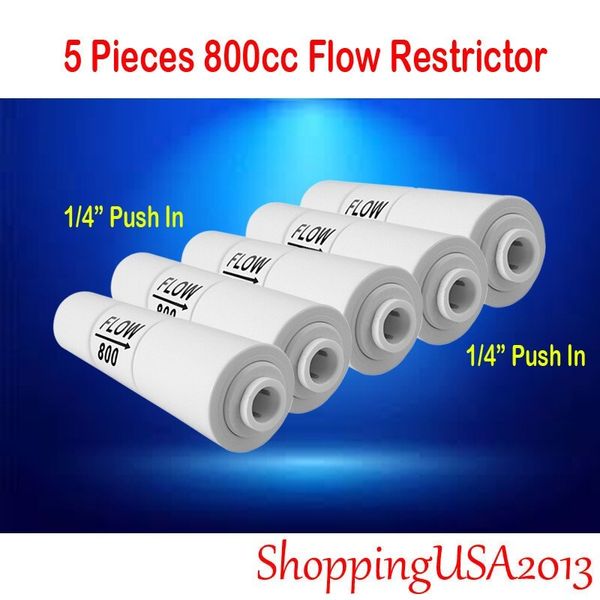 5 X 800 ML cc 1/4-1/4 Flow Restrictor Push In Quick Connect Under Sink