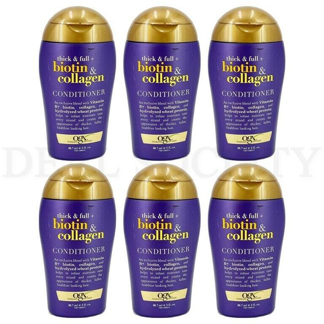 OGX Thick & Full + Biotin & Collagen Conditioner 3 Ounce - Lot of 6