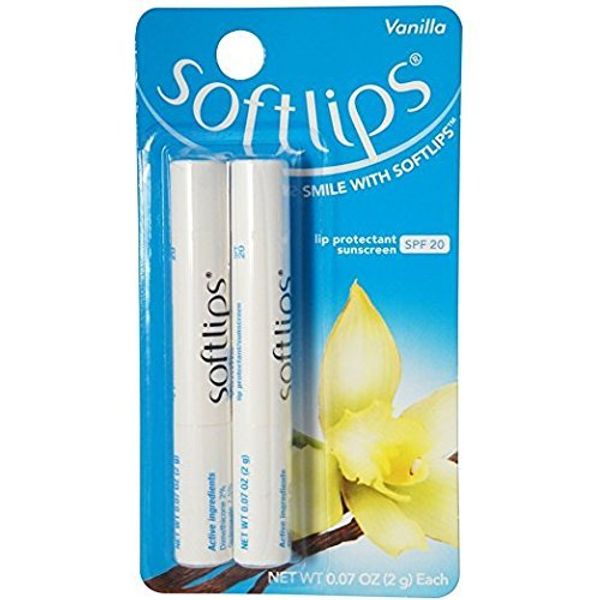 Softlips Lip Protectant/Sunscreen SPF 20, Vanilla (2 count)