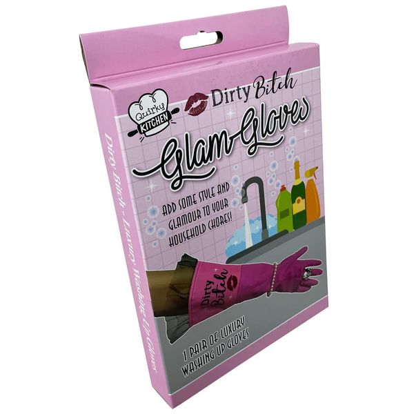 Diabolical DP1043 Dirty Bitch Washing Up Cleaning Gloves, Funny Secret Santa Gifts for Women, Rude Birthday Gifts for Her, Funny Novelty Gifts for Women, Funny Washing Gloves, Valentines Gift for Her