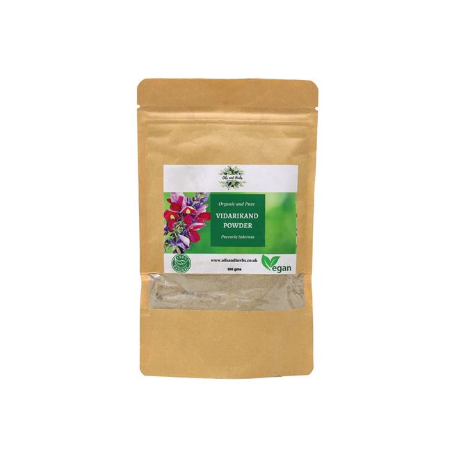 Oils and Herbs UK Clean Organic Vidarikand Powder - Pueraria Tuberosa Powder -100% Pure and Natural (100)