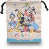 Takanami Create Drawstring Bag S Mickey & Friends Cream [129298] Kindergarten School Learning