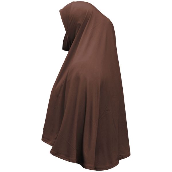 Women´s XL one piece instant Hijab with chin cover al Amira Instant Hijab Ready to Wear Soft Head Wrap Muslim Head Scarf Pull on Headwear(Chocolate)