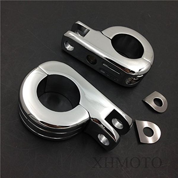 SMT-Chromed Foot rese footpeg P-Clamp mounting kits Compatible With harley 1 1/4" highway bars [B00RUDWVWA]