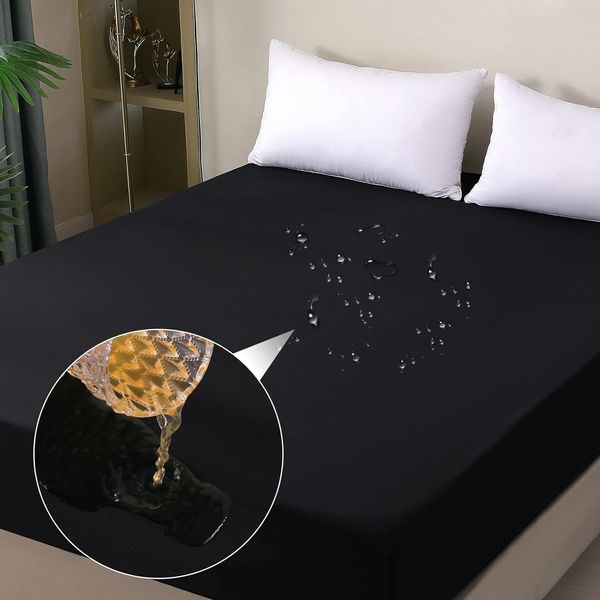 NaturesHome Fitted Sheet, Waterproof, High Quality Allergen Protection, Noise-free, Soft and Comfortable, Bed Sheets, Mattress, Futon Cover, Nursing Care, Bedwetting Sheets, Four Seasons, No Vinyl
