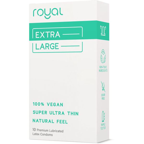 Extra Large Ultra Thin Vegan Latex Condoms - 10 Pack ($1.39/condom)