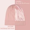 LULUSILK 100% Mulberry Silk Sleep Cap Silk Bonnet for Sleeping, No More Frizzy Tangled Hair, Stay On All Night Adjustable Silk Hair Wrap for Sleeping with Scrunchie, Pink, Pack of 1