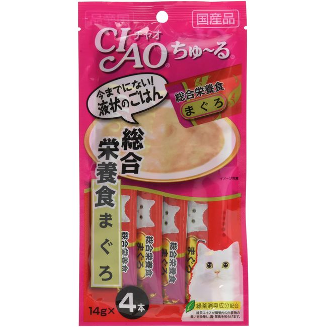 CIAO Chu~Ru Total Nutrition Food, Tuna, Set of 4, 6 Pieces