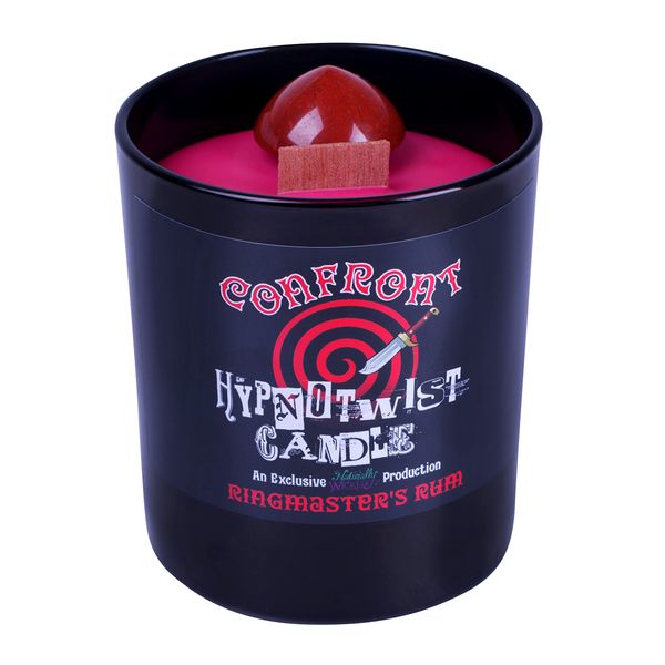 Naturally Wicked Hypnotwist Confront Candle | Hypnotic Crystal Spell Candle | Inc Crystal Spinning Top