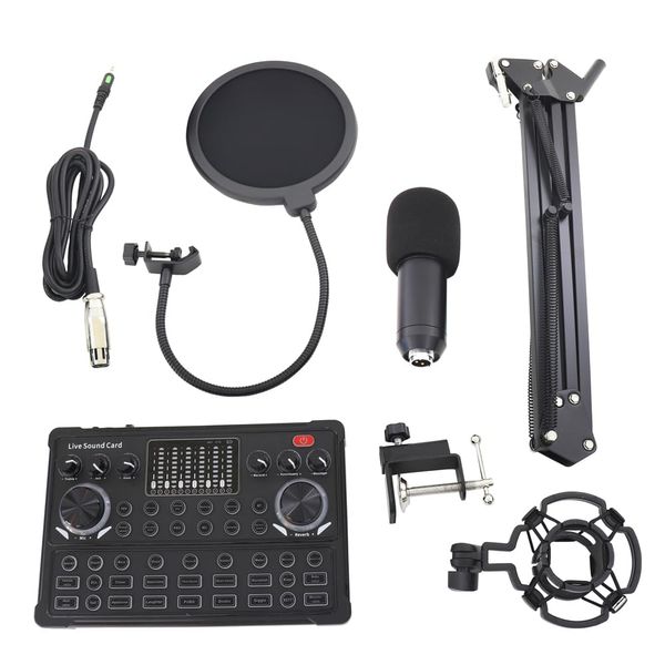PARTISAN Audio Interface Microphone Stand Set, Multi-functional, Smartphone Distribution, PC Streaming, Bluetooth Connection, XLR Microphone Input, Voice Changer, Sound Effect, Distribution, Built-in
