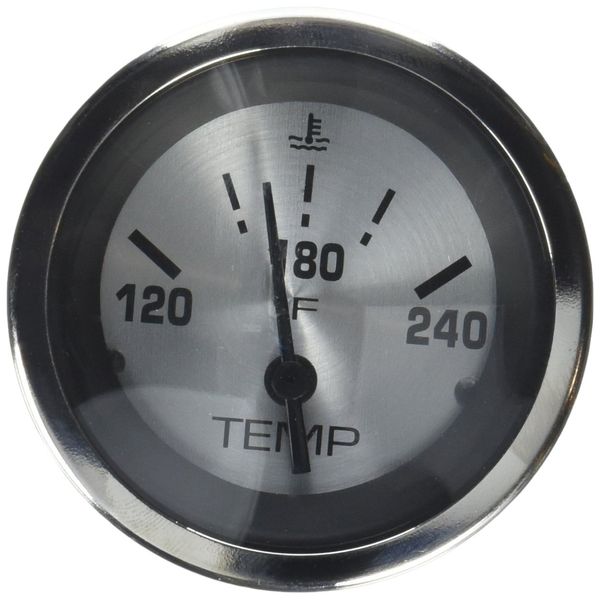 Sierra International 63480P Sterling Scratch Resistant Water Temperature Gauge, 2"