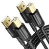 toocki USB-C to TYPE-B USB Cable, 2M Black, 2-Pack USB2.0