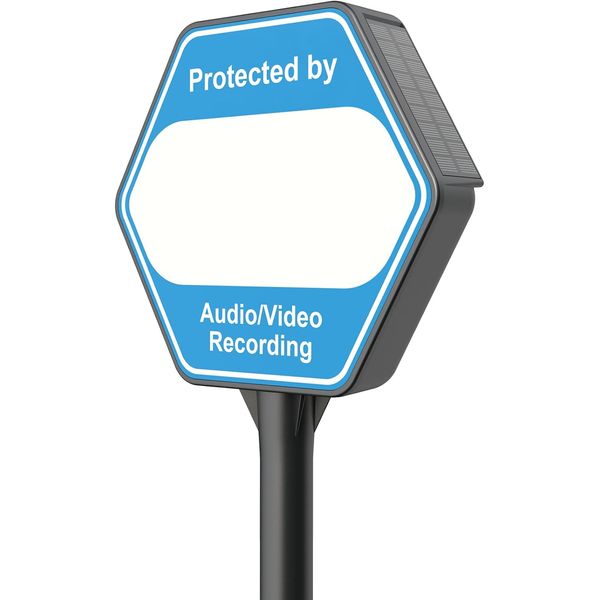 Solar Security Yard Sign Audio/Video Recording Outdoor Weather Resistance Home