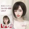 FESHFEN Wig, Short Bob, Side Bang, Diagonal Bang, Women's, Daily Use, Natural, Women's Full Wig, Natural Wig, Natural Wig, Wig with Net