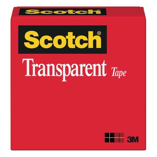 3M Scotch Transparent Tape, 1/2" x 2592", 1/Roll - Model 600