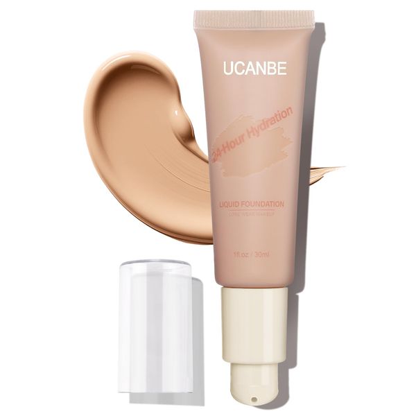 UCANBE Foundation Make Up Grundierung Wasserfest Langanhaltend - Matte Flüssige Foundation, Geeignet für Fettige Haut, Kann mit Farben Gemischt Werden(Natural Beige)