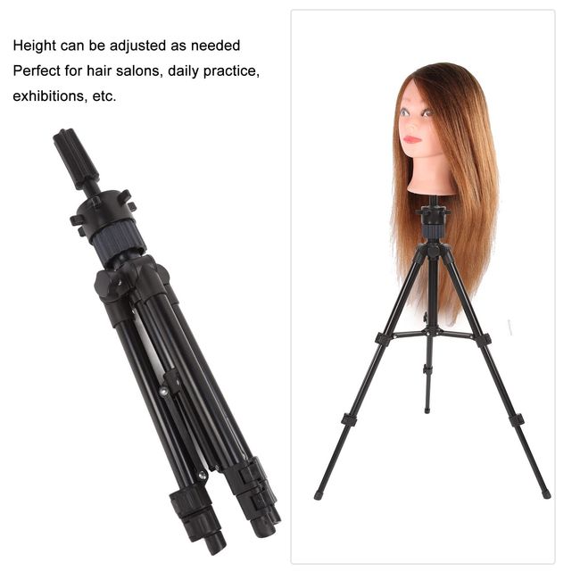 Wig Stand Tripod Canvas Block Mannequin Head for Hairdresser Training  Styling