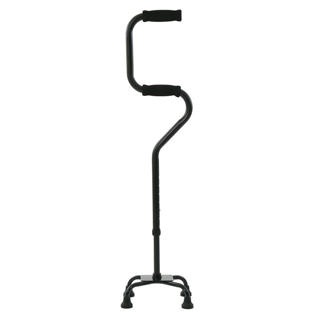 Rakurakken 4-Point Cane, Telescopic, Walking Aid Cane, S-Shaped Quodkane