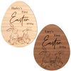Personalised First Easter Egg: Rabbit Design, Wooden Egg, Custom Name, First Easter Pictures, First Easter Design, Baby's First Easter