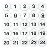 Plastic Engraved Numbered Tags Number Discs Without Hole Round (0-50, White)