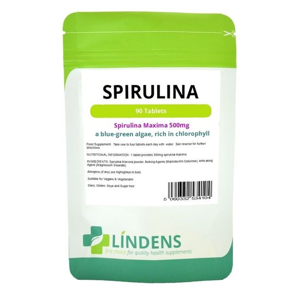 Lindens Spirulina 500mg 3-PACK 270 Tablets Organic Blue-Green Algae Amino Acids