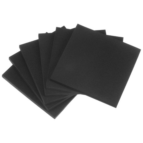 uxcell 6pcs Rubber Padding Sheets 1/4 Inch Thick x 4 Inch Long Square Neoprene Foam Sheet Non-Slip Anti Vibration Pads, Anti-Skid Noise