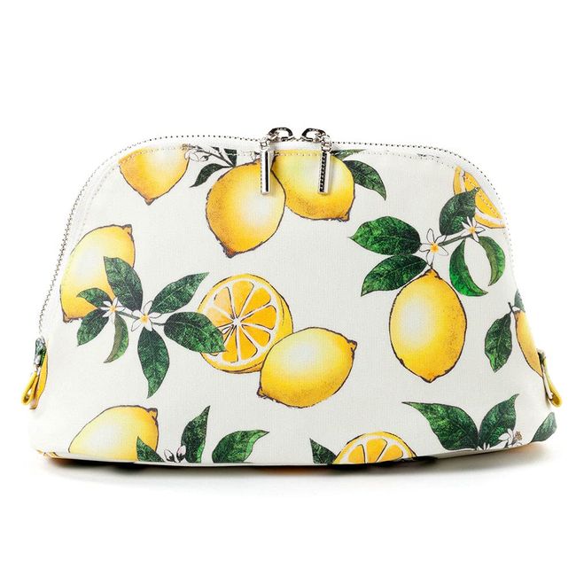 Round Pouch (Small) Citrus Lemon Pattern, Botanical Pattern, Fruit Pattern, Makeup Pouch, Stylish, Cute