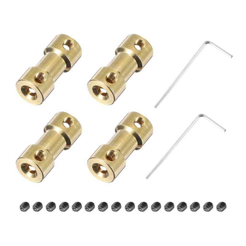 Sourcing Map Joint Universel Arbre 2,3mm | Accouplement Rotatif Avec Vis & Clé | Pour RC, Imprimantes 3D, Bricolage | Pack De 3