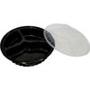 33oz 3-Compartment Round Meal Prep Containers with Lids Black 100pcs