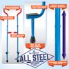 Geospace Original Walkaroo Durable Steel Stilts with Ergonomic Design for Easy Balance Walking & Active Play for Adults and Kids up to 220 lbs (Blue)